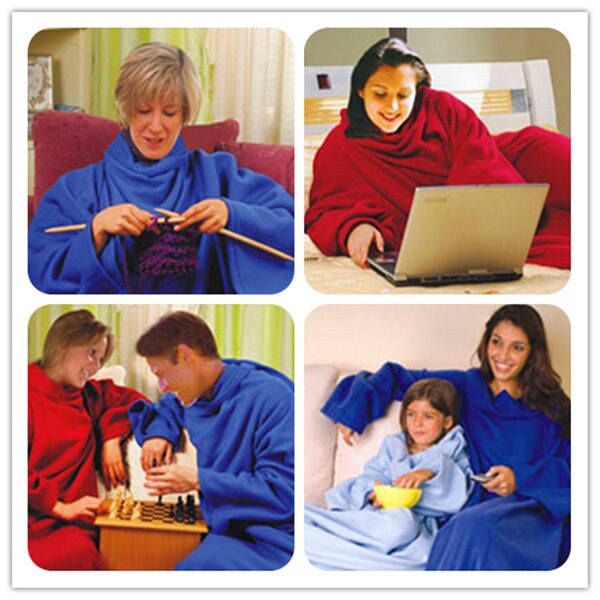 Snuggie Fleece BlanketSleeve TV cobertor com mangas Adult Snuggie Blankets on bed Leopard/Blue/Pink/Black/Red